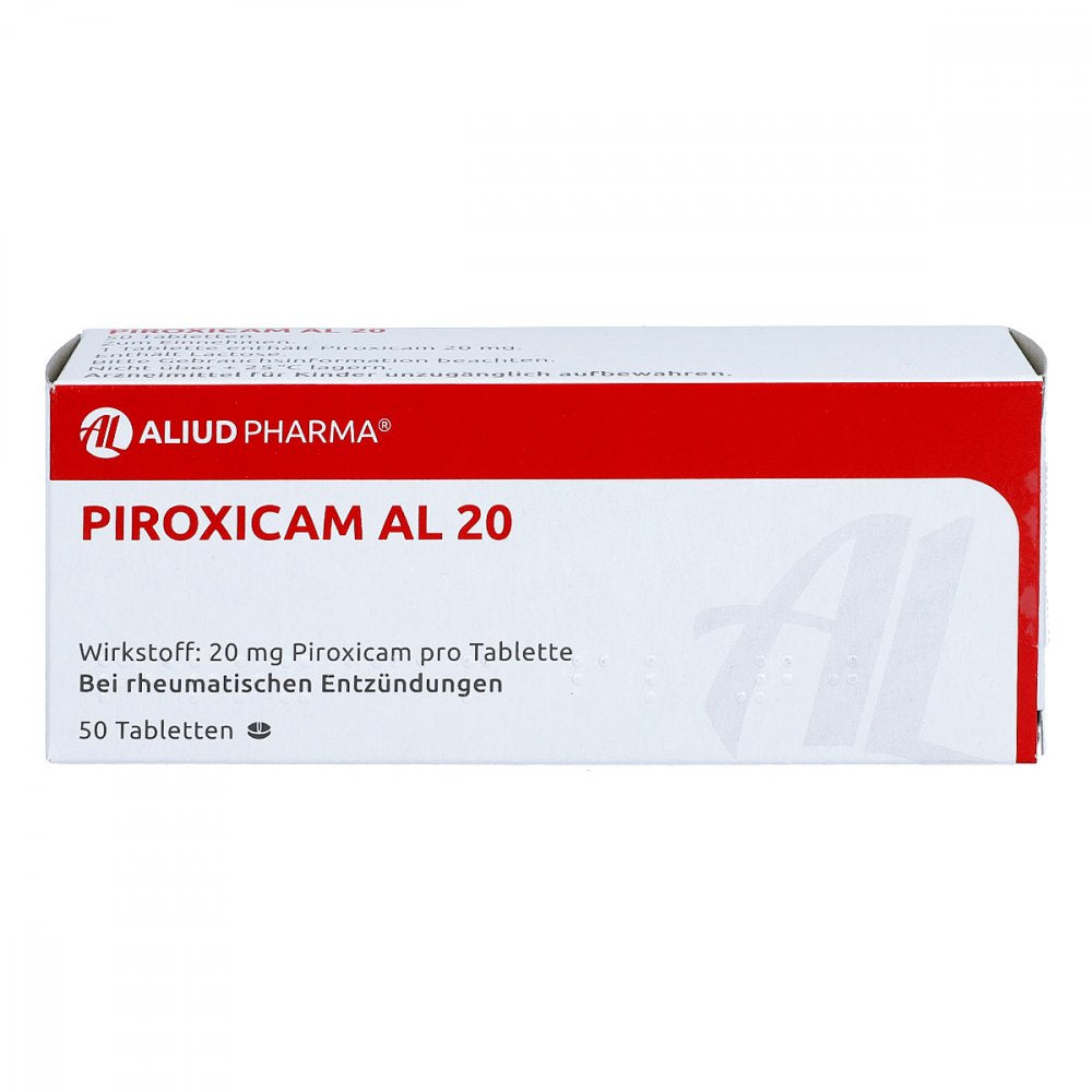 Das Produktfoto zeigt Piroxicam Al 20 Tabletten (50 stk) PZN 04765751