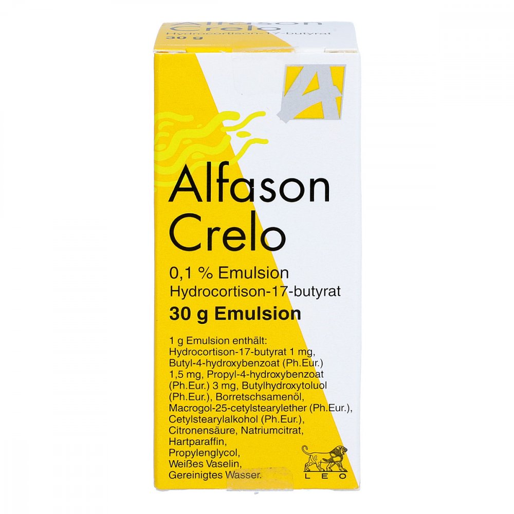 Das Produktfoto zeigt Alfason Crelo Emulsion (30 g) PZN 04829787