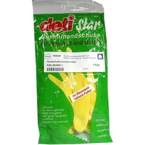 Das Produktfoto zeigt Handschuhe Gummi Mittel (2 stk) PZN 04838651