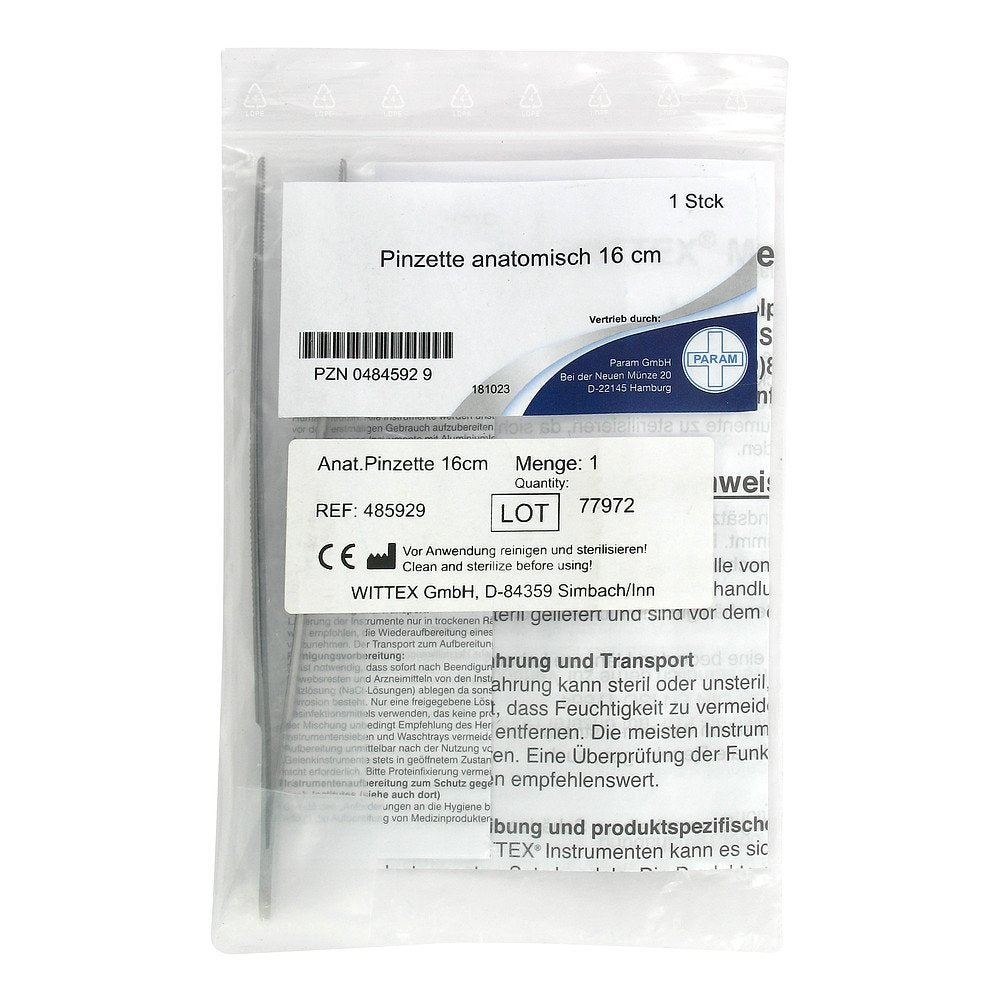 Das Produktfoto zeigt Pinzette Anatomisch 16 Cm (1 stk) PZN 04845929