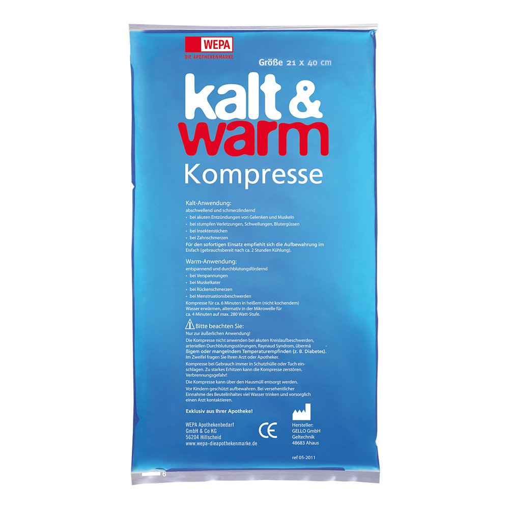 Das Produktfoto zeigt Kalt-Warm Kompresse 21x40 Cm (1 stk) PZN 04861874