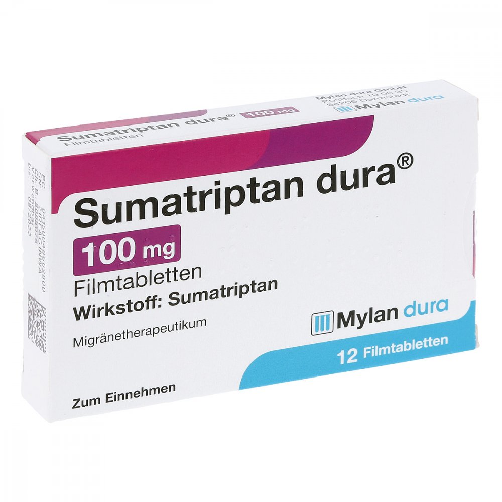 Sumatriptan Dura 100 Mg Filmtabletten (12 stk)