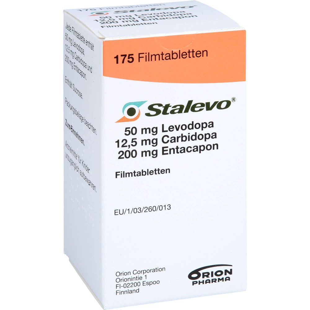 Das Produktfoto zeigt Stalevo 50 Mg/12,5 Mg/200 Mg Filmtabletten (175 stk) PZN 04866920