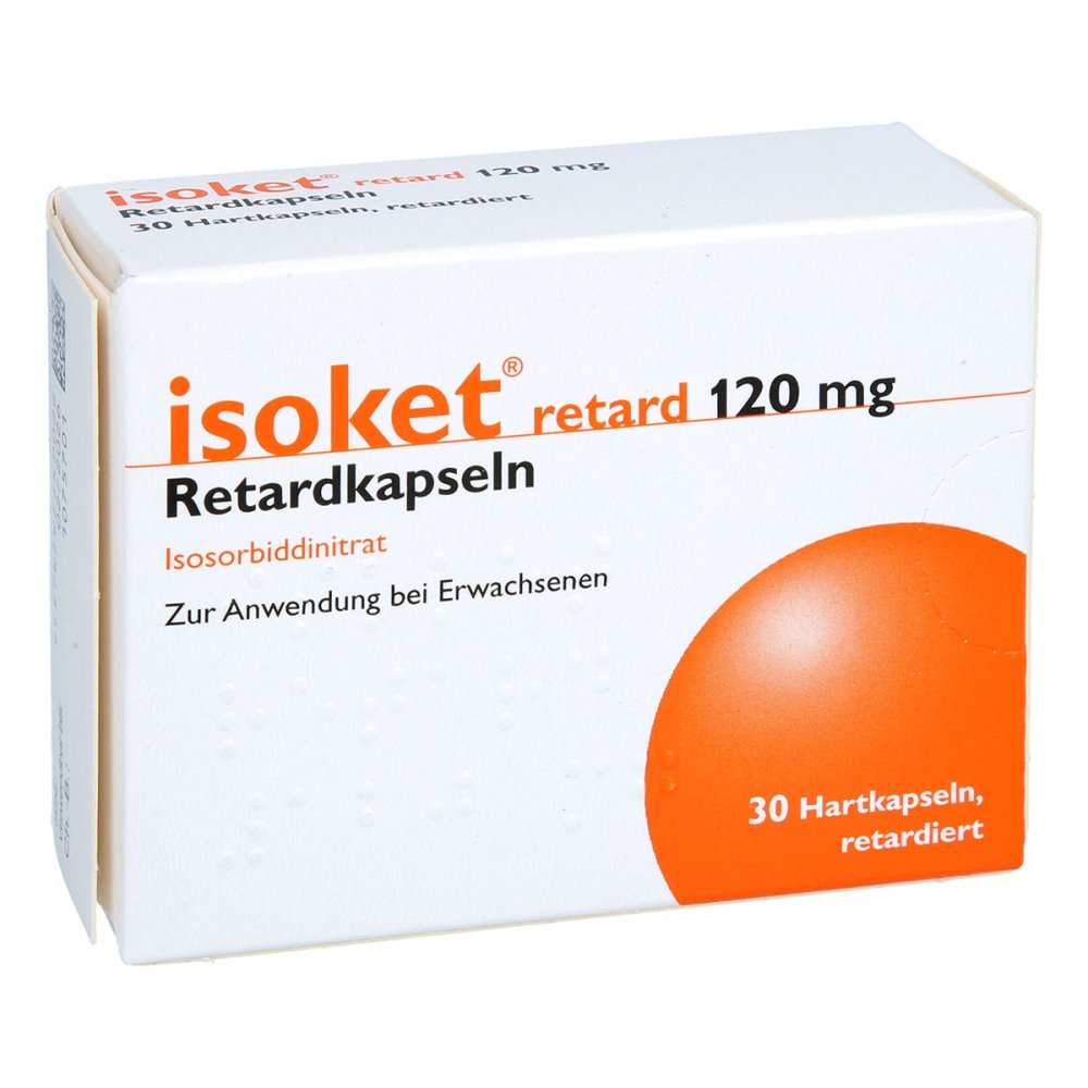 Das Produktfoto zeigt Isoket Retard 120 Mg Retardkapseln (30 stk) PZN 04877102