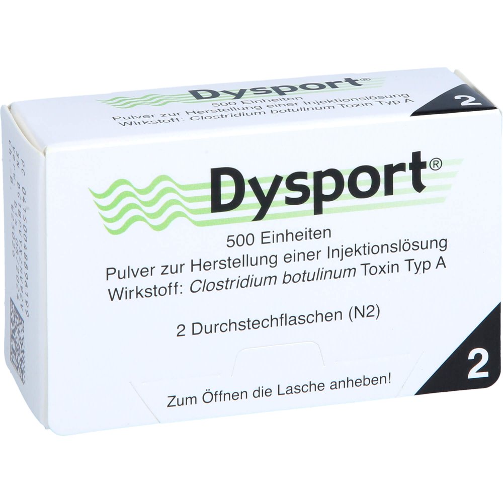 Dysport 500 Einheiten Pulver Z.Herst.E.Inj.-Lsg. (2 stk)