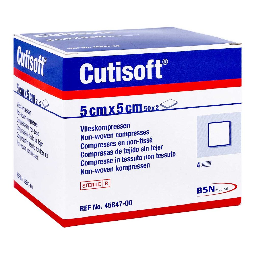 Cutisoft Vlieskompressen Steril 5x5 Cm (50X2 stk)