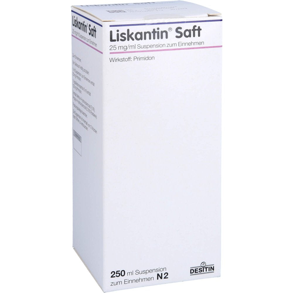 Das Produktfoto zeigt Liskantin Saft Suspension Z.Einnehmen (250 ml) PZN 04897174