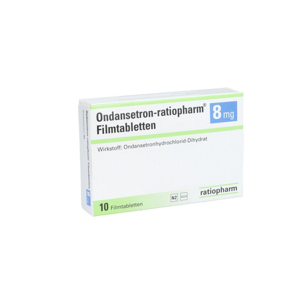 Das Produktfoto zeigt Ondansetron-Ratiopharm 8 Mg Filmtabletten (10 stk) PZN 04908311