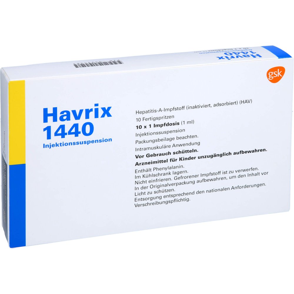 Havrix 1440 Impfdosis Inj.-Susp.I.E.Fertigspritze (10 stk)