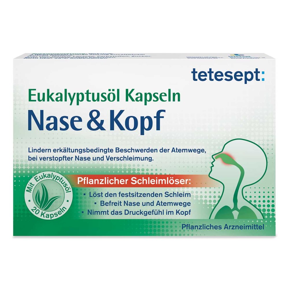 Tetesept Eukalyptusöl Kapseln Nase & Kopf (20 stk)