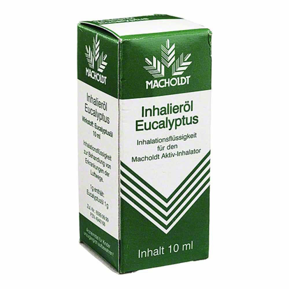 Das Produktfoto zeigt Macholdt Inhalieröl Eukalyptus (10 ml) PZN 04946168