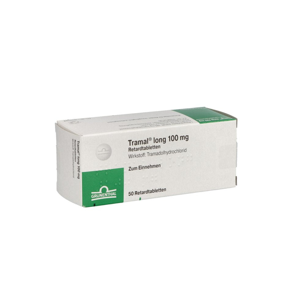 Das Produktfoto zeigt Tramal Long 100 Mg Retardtabletten (50 stk) PZN 04994486