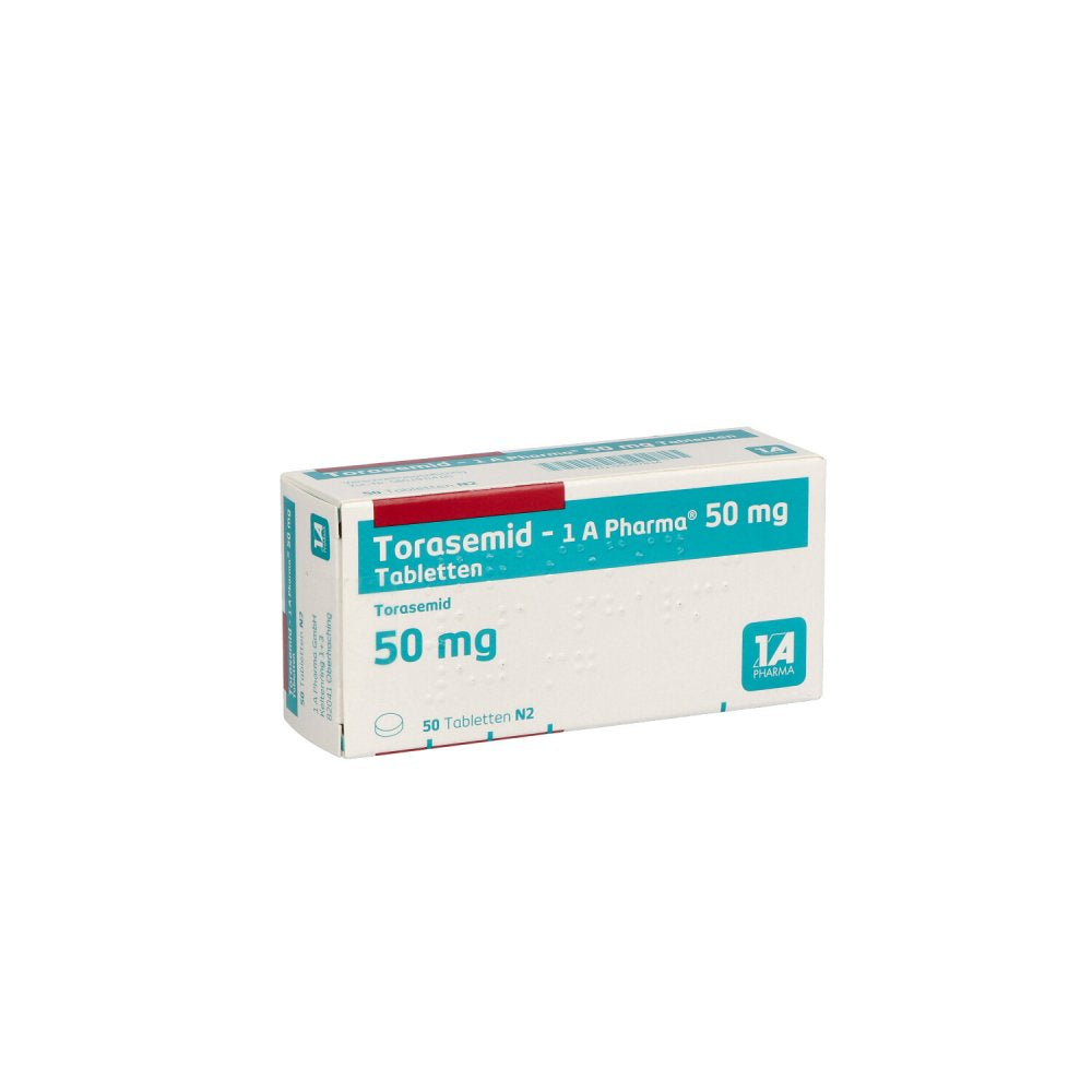 Das Produktfoto zeigt Torasemid-1a Pharma 50 Mg Tabletten (50 stk) PZN 05007834
