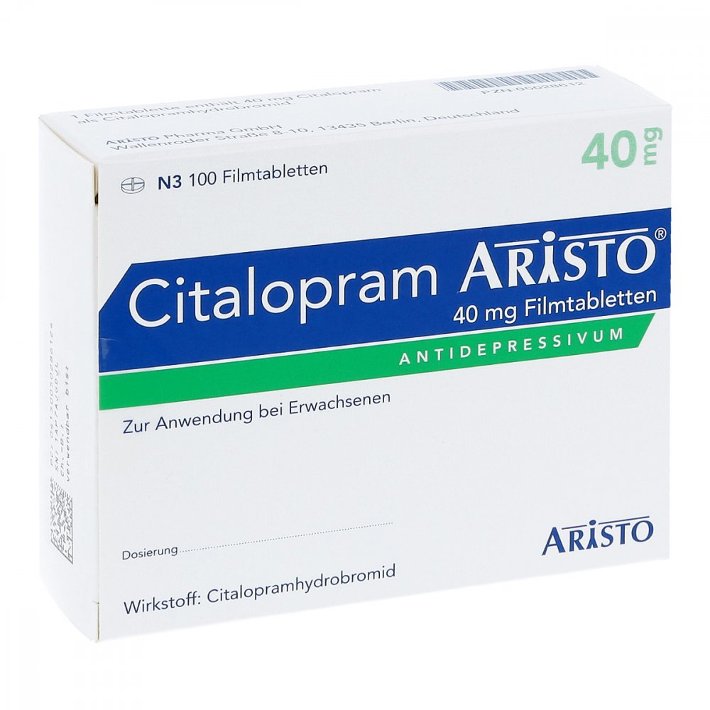 Citalopram Aristo 40 Mg Filmtabletten (100 stk)