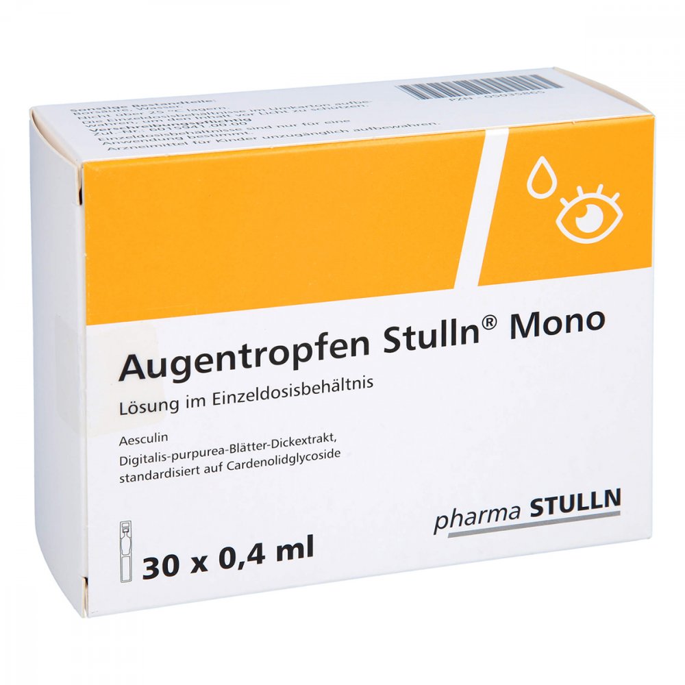 Das Produktfoto zeigt Augentropfen Stulln Mono Einzeldosisbehältnis (30X0.4 ml) PZN 05035865