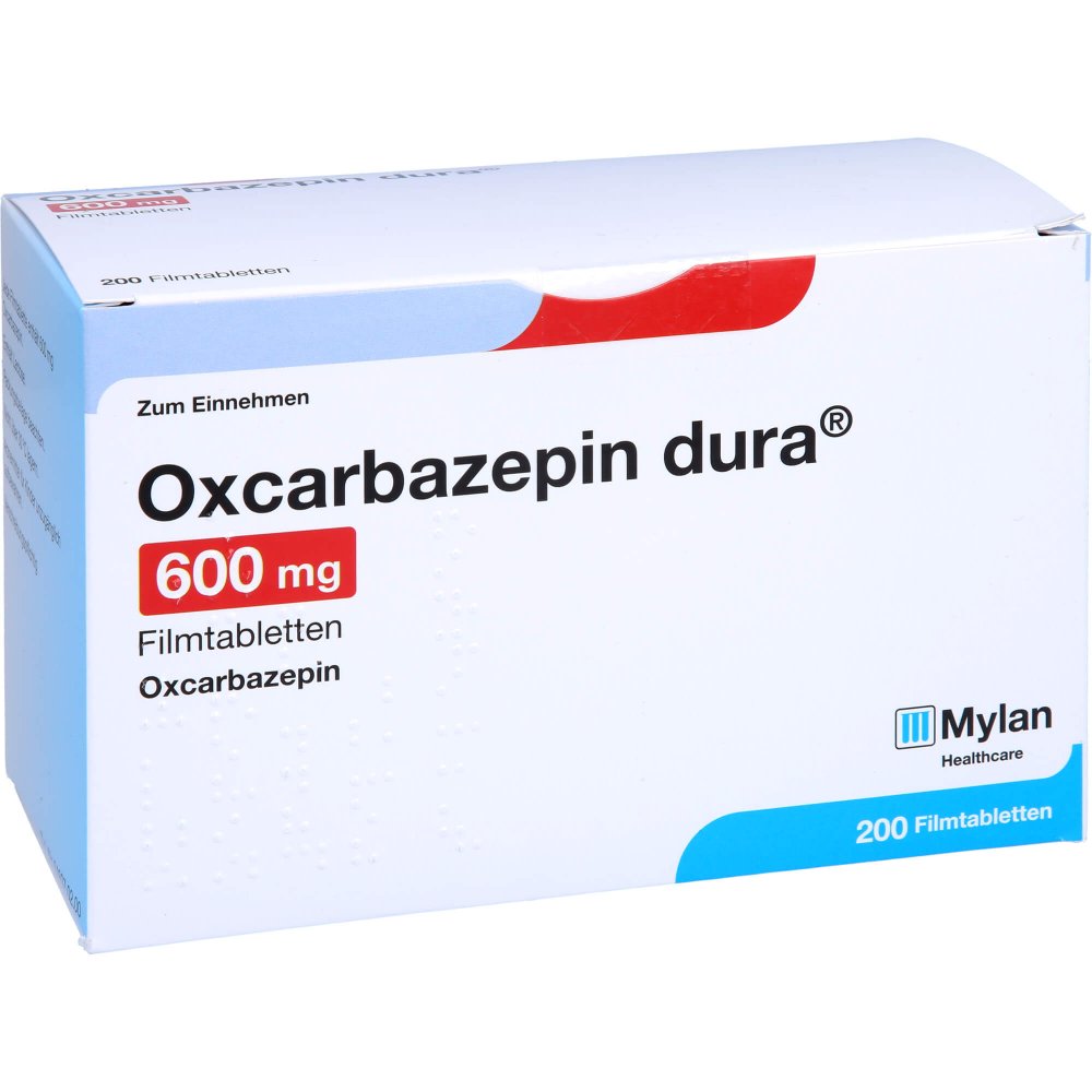 Das Produktfoto zeigt Oxcarbazepin Dura 600 Mg Filmtabletten (200 stk) PZN 05048359