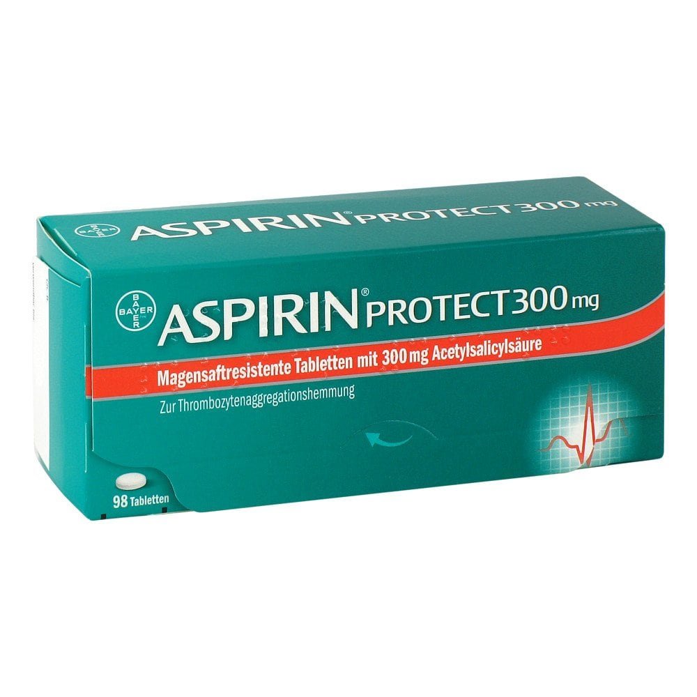 Das Produktfoto zeigt Aspirin Protect 300 Mg Magensaftres.Tabletten (98 stk) PZN 05387268