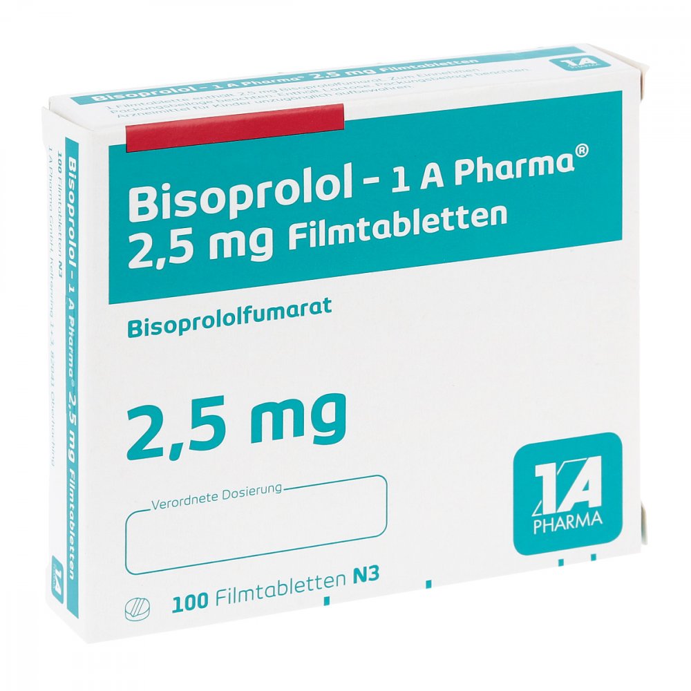 Bisoprolol-1a Pharma 2,5 Mg Filmtabletten (100 stk)