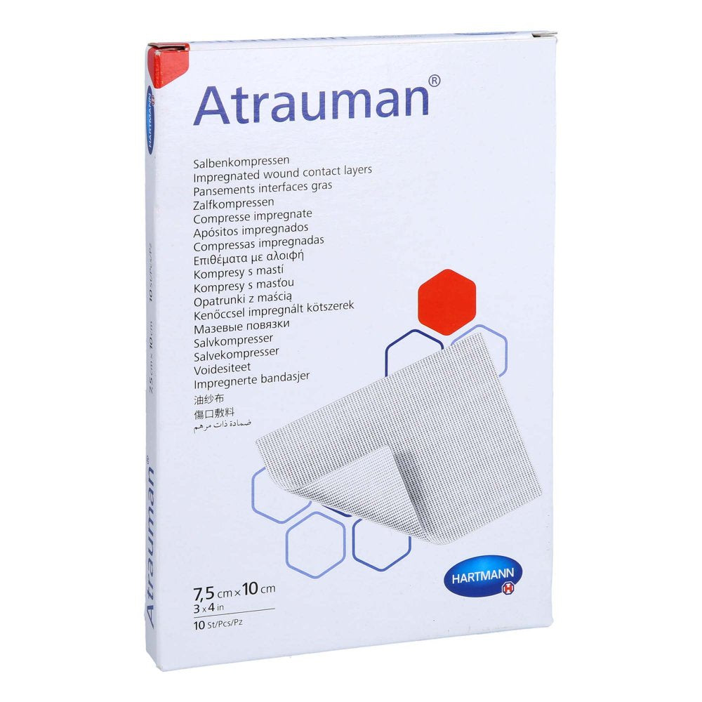 Das Produktfoto zeigt Atrauman 7,5x10 Cm Steril Kompressen (10 stk) PZN 05397893