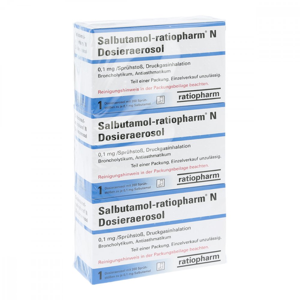 Salbutamol-Ratiopharm N 3x200 Hub Dosieraerosol (3 stk)