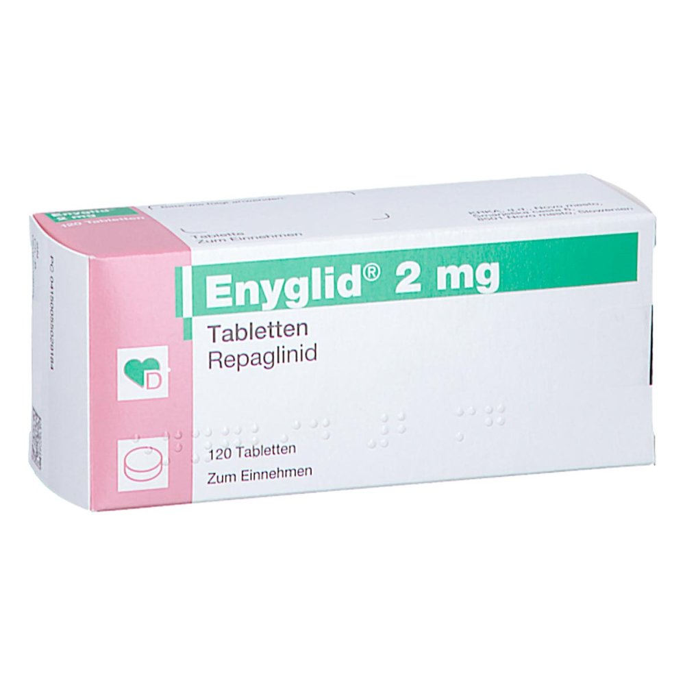 Das Produktfoto zeigt Enyglid 2 Mg Tabletten (120 stk) PZN 05502918