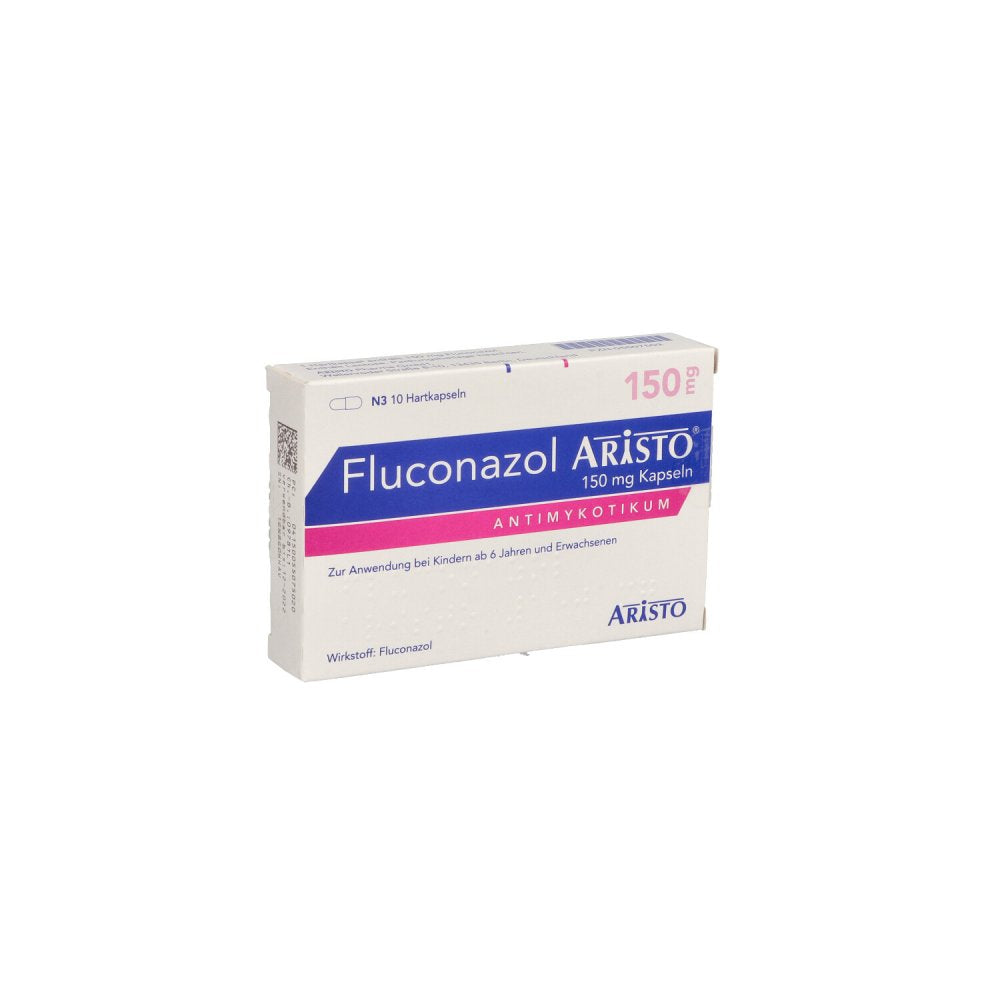 Das Produktfoto zeigt Fluconazol Aristo 150 Mg Kapseln (10 stk) PZN 05507502