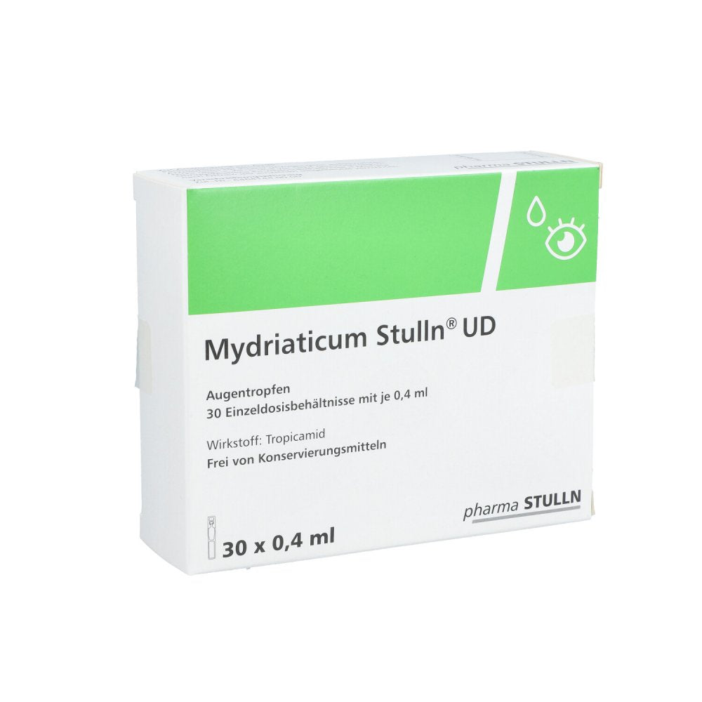 Das Produktfoto zeigt Mydriaticum Stulln Ud Augentropfen (30X0.4 ml) PZN 05520023