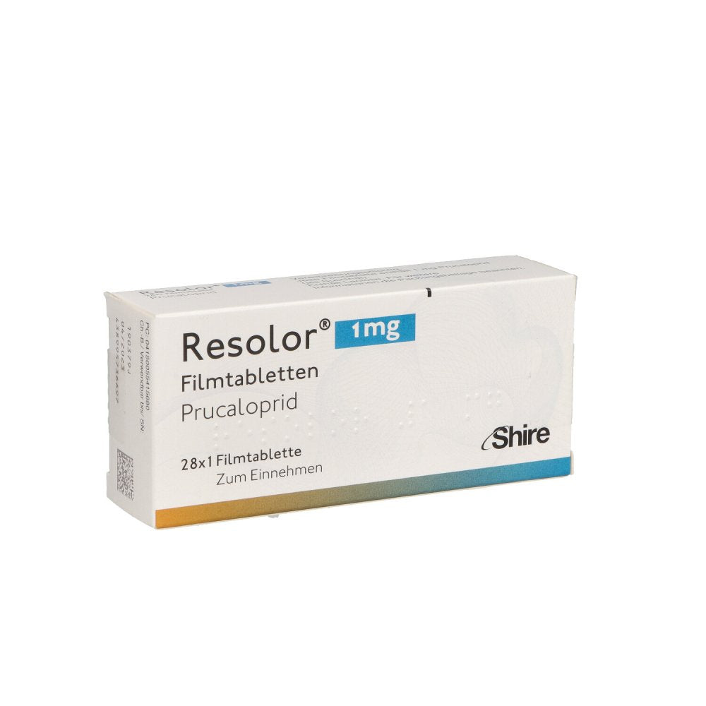 Das Produktfoto zeigt Resolor 1 Mg Filmtabletten (28 stk) PZN 05541568