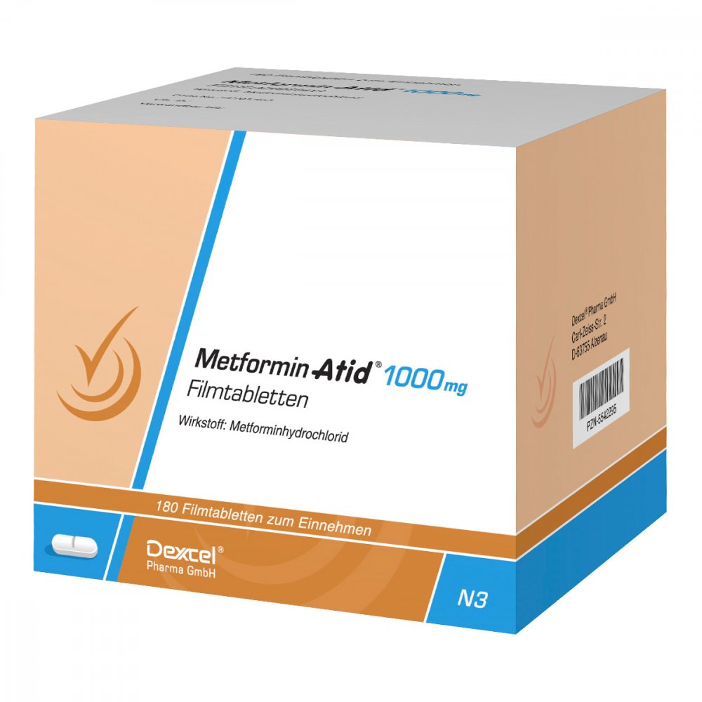 Metformin Atid 1.000 Mg Filmtabletten (180 stk)