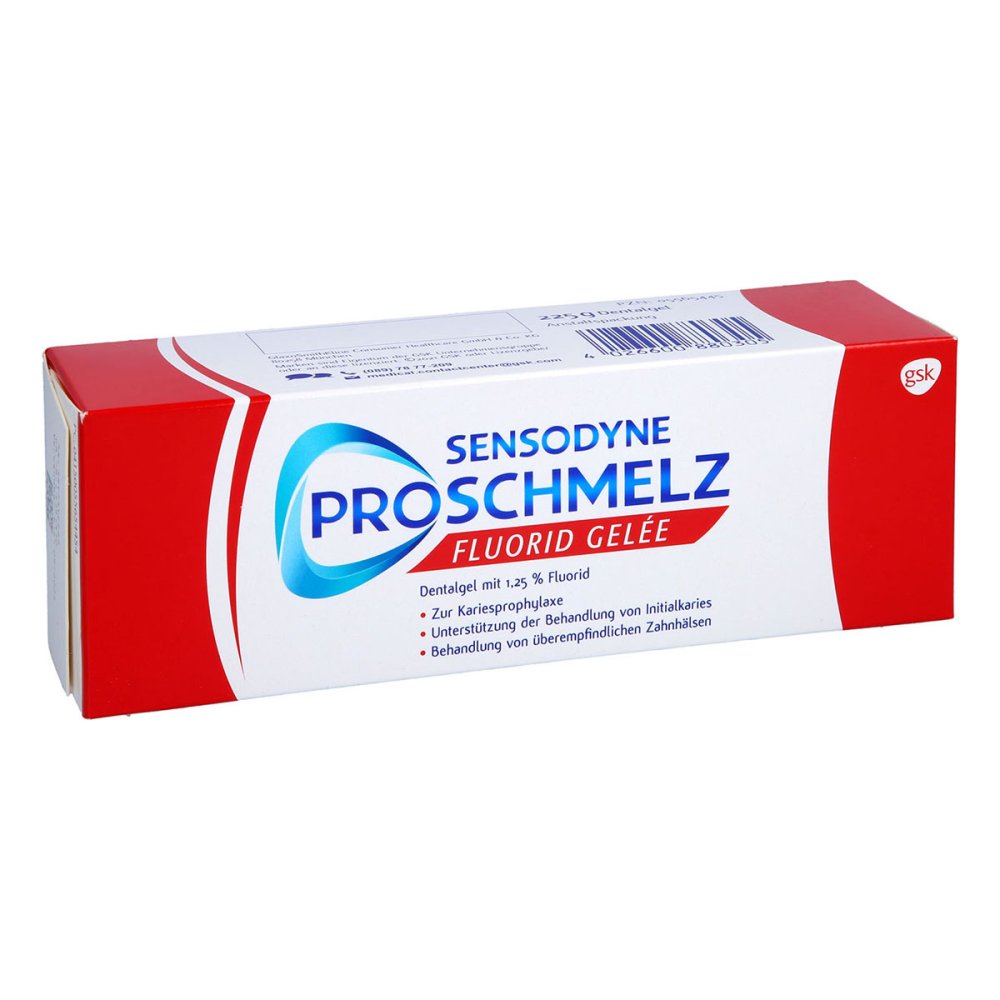 Das Produktfoto zeigt Sensodyne Proschmelz Fluorid Gelee (225 g) PZN 05565445