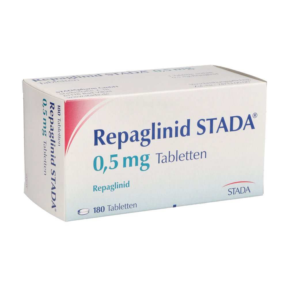Das Produktfoto zeigt Repaglinid Stada 0,5 Mg Tabletten (180 stk) PZN 05739951