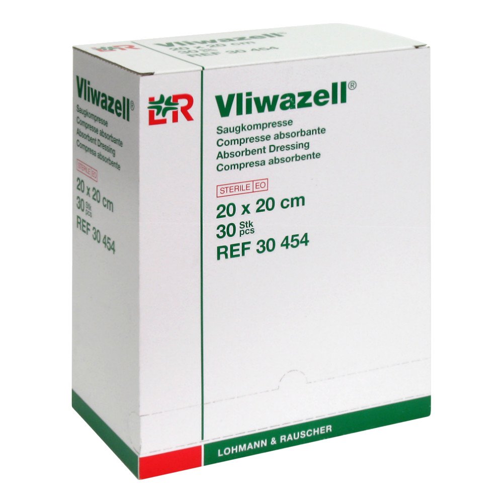 Vliwazell Saugkompressen Steril 20x20 Cm (30 stk)