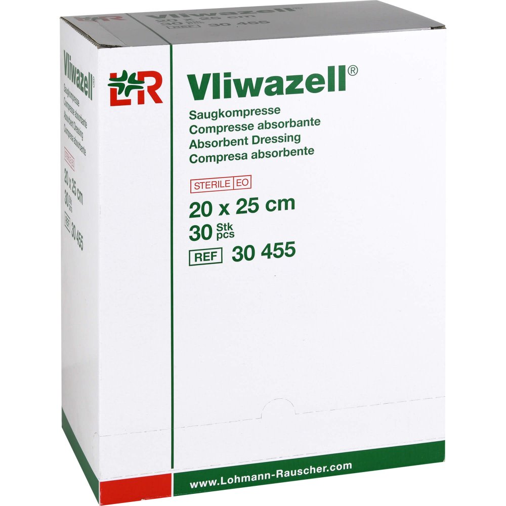 Vliwazell Saugkompressen Steril 20x25 Cm (30 stk)