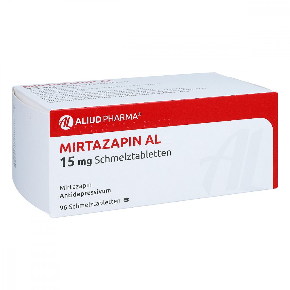 Das Produktfoto zeigt Mirtazapin Al 15 Mg Schmelztabletten (96 stk) PZN 05901937
