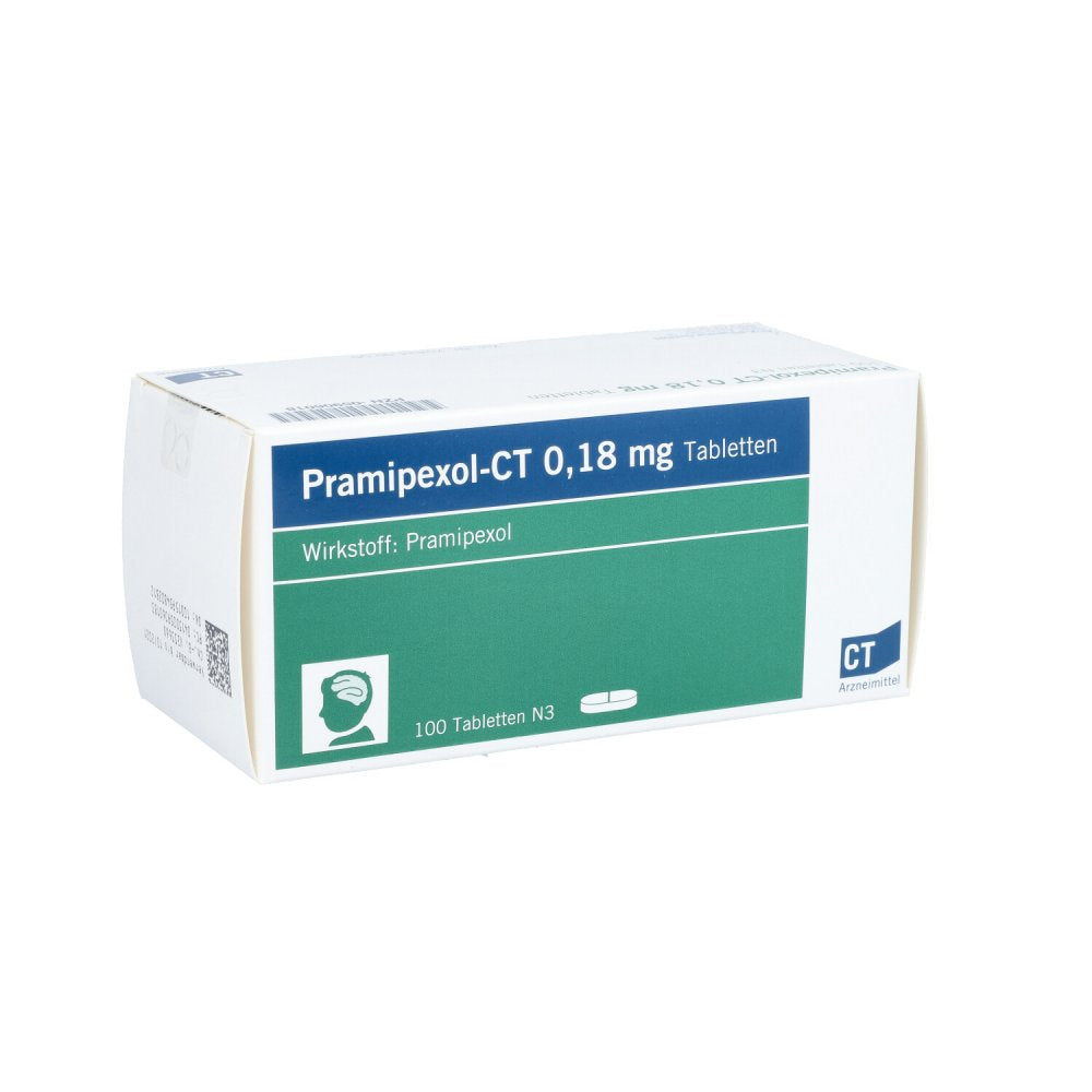 Das Produktfoto zeigt Pramipexol-Ct 0,18 Mg Tabletten (100 stk) PZN 05906018