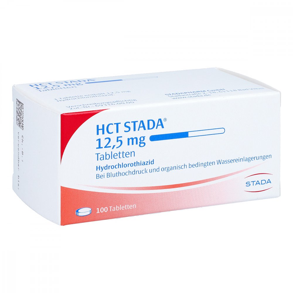 Das Produktfoto zeigt Hct Stada 12,5 Mg Tabletten (100 stk) PZN 05919914