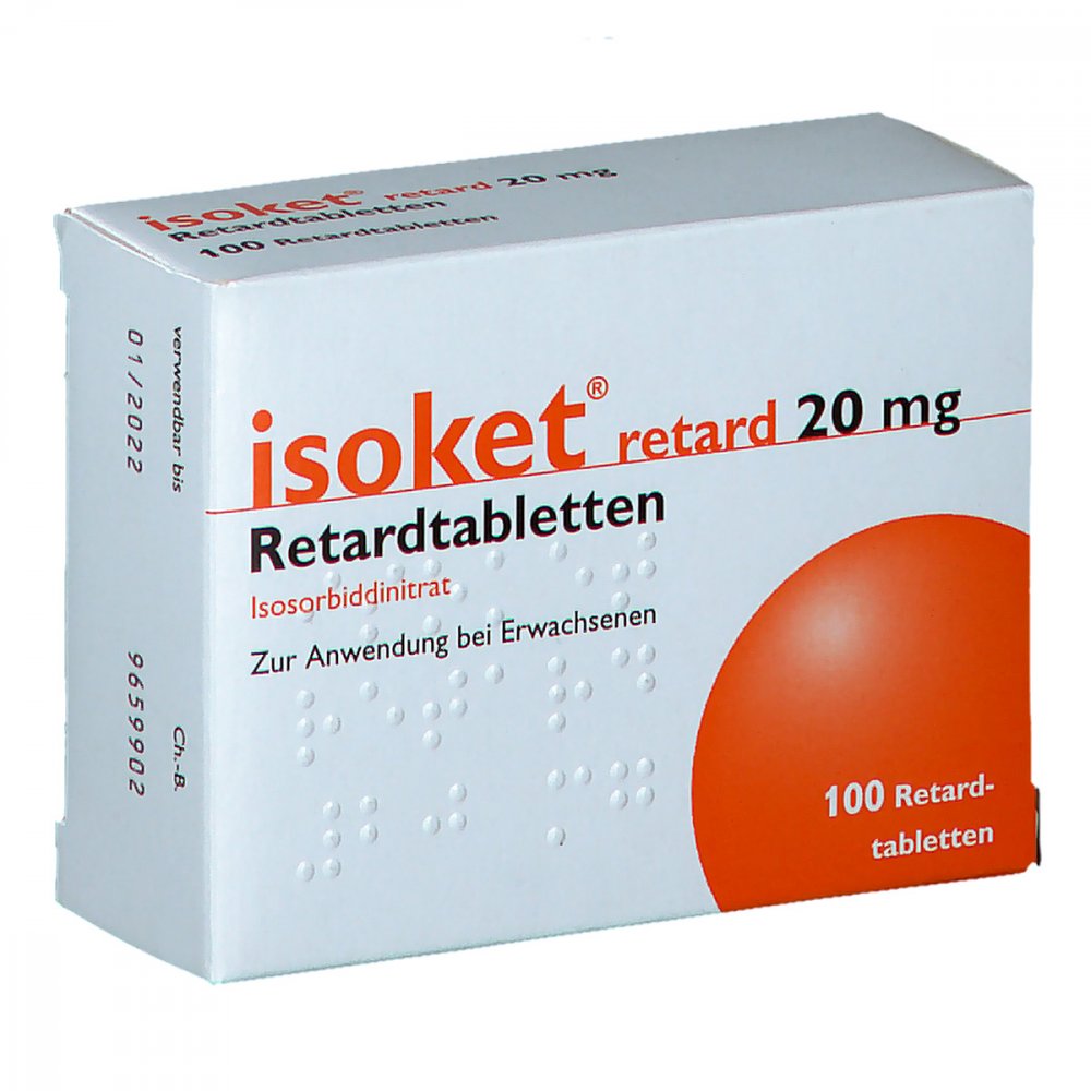 Das Produktfoto zeigt Isoket Retard 20 Mg Retardtabletten (100 stk) PZN 05969220
