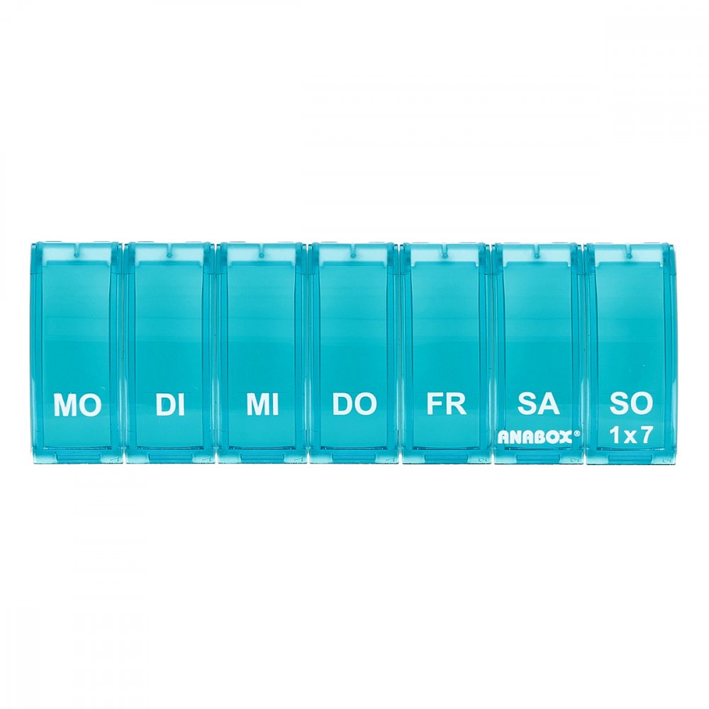 Das Produktfoto zeigt Anabox 1x7 Türkis (1 stk) PZN 05986810