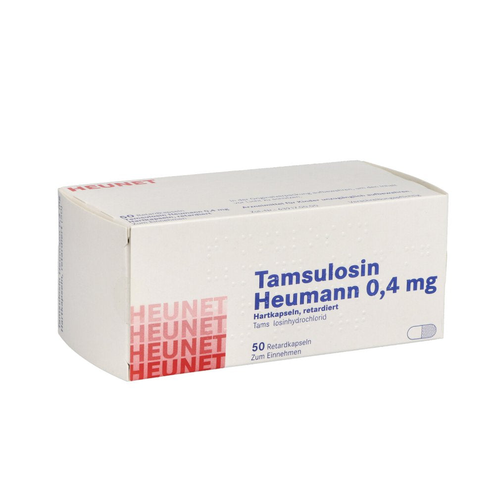 Das Produktfoto zeigt Tamsulosin Heumann 0,4 Mg Hartkapseln Ret.Heunet (50 stk) PZN 06100151