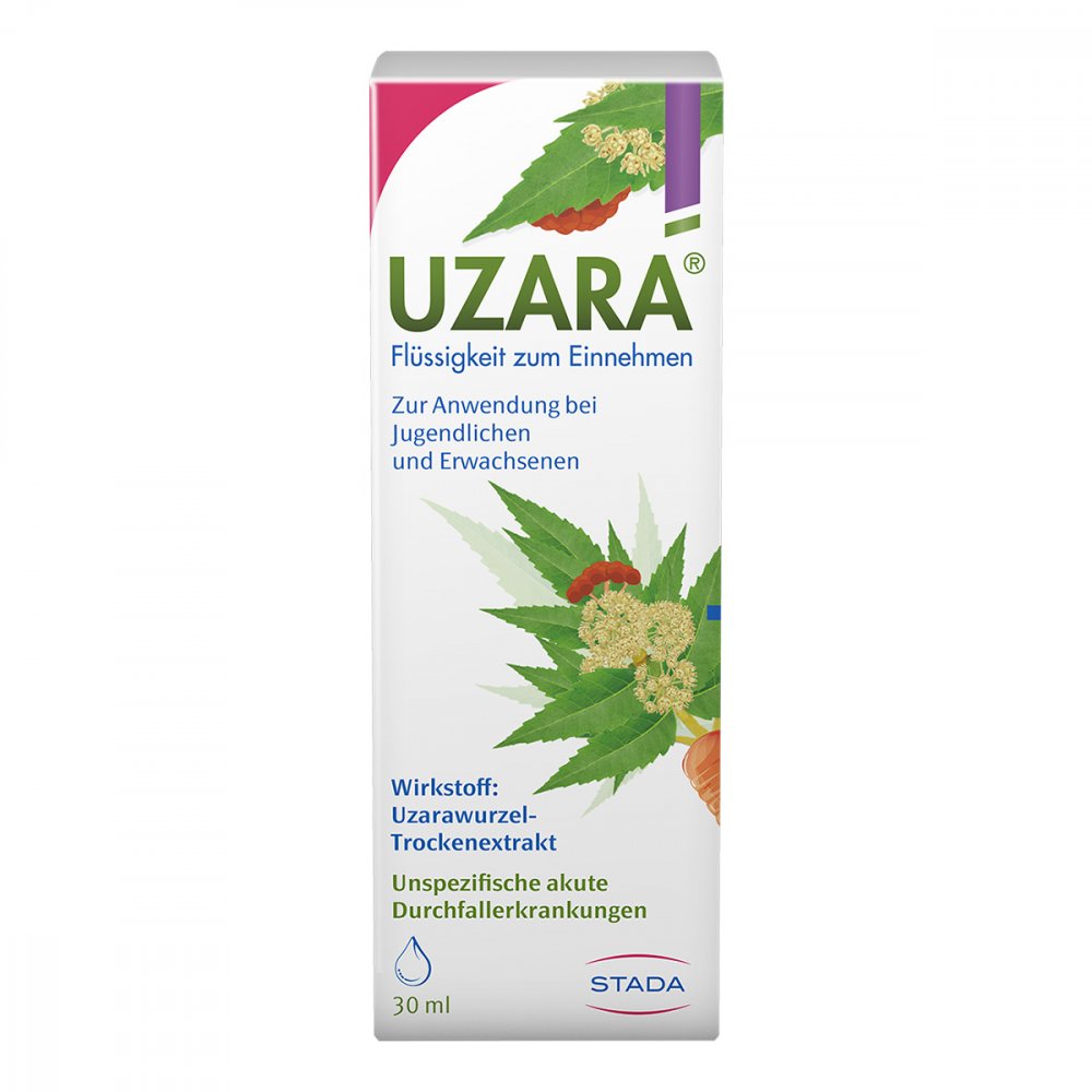 Das Produktfoto zeigt Uzara 40 Mg/Ml Lösung Z.Einnehmen (30 ml) PZN 06118085