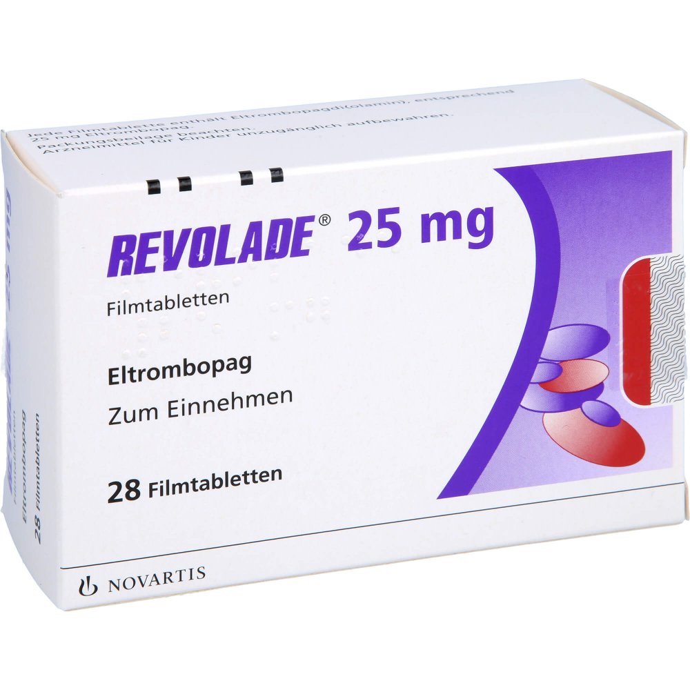 Das Produktfoto zeigt Revolade 25 Mg Filmtabletten (28 stk) PZN 06142712