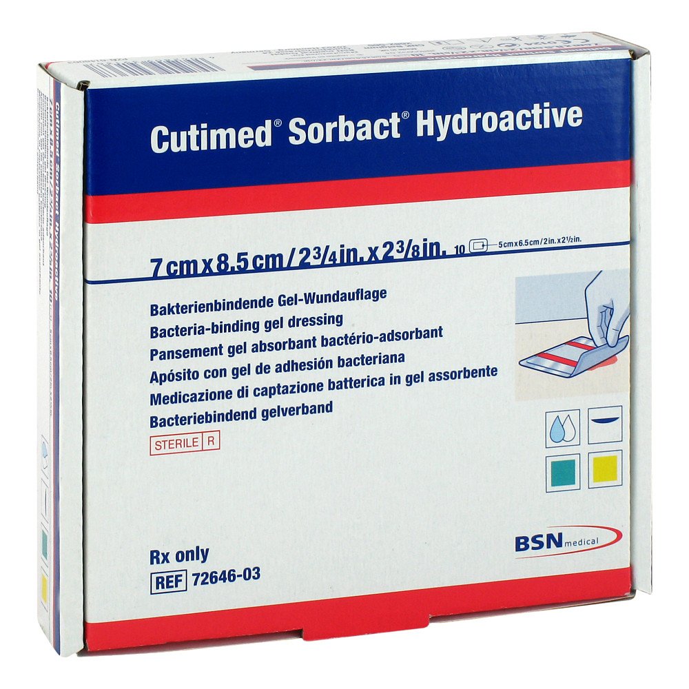 Cutimed Sorbact Hydroactive Kompressen 7x8,5 Cm (10 stk)