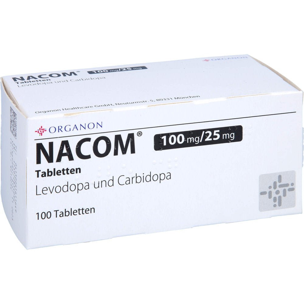Das Produktfoto zeigt Nacom 100 Mg/25 Mg Tabletten (100 stk) PZN 06161164