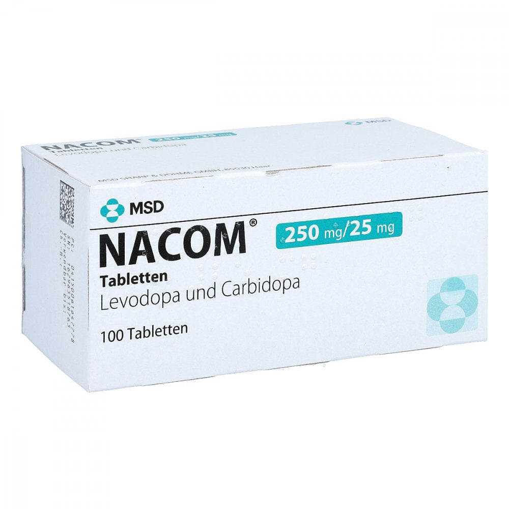 Das Produktfoto zeigt Nacom 250 Mg/25 Mg Tabletten (100 stk) PZN 06164777