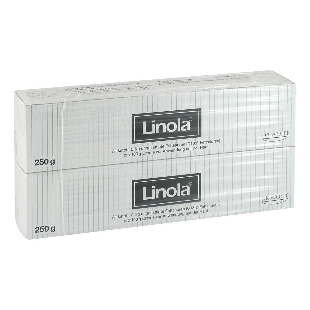 Das Produktfoto zeigt Linola Creme (2X250 g) PZN 06340783