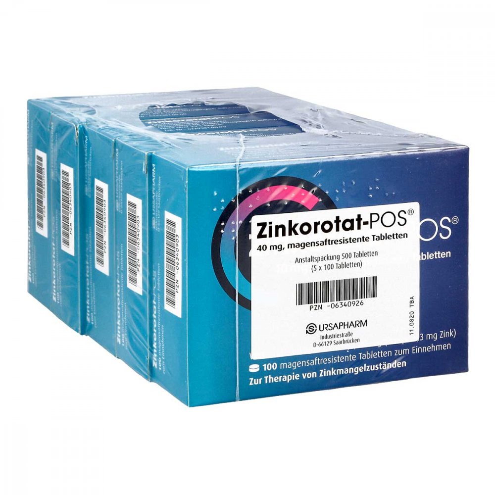 Zinkorotat Pos Magensaftresistente Tabletten (500 stk)