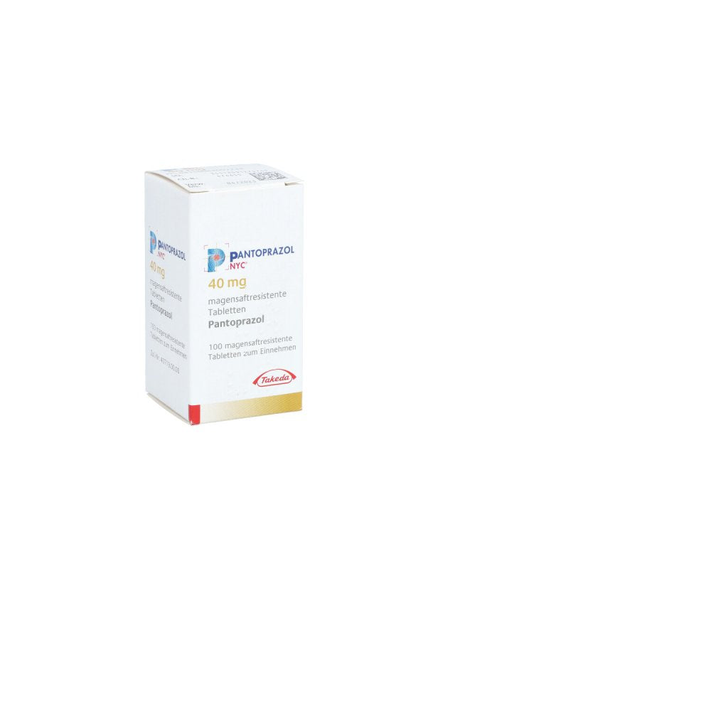 Das Produktfoto zeigt Pantoprazol Nyc 40 Mg Magensaftres.Tabletten (100 stk) PZN 06400723