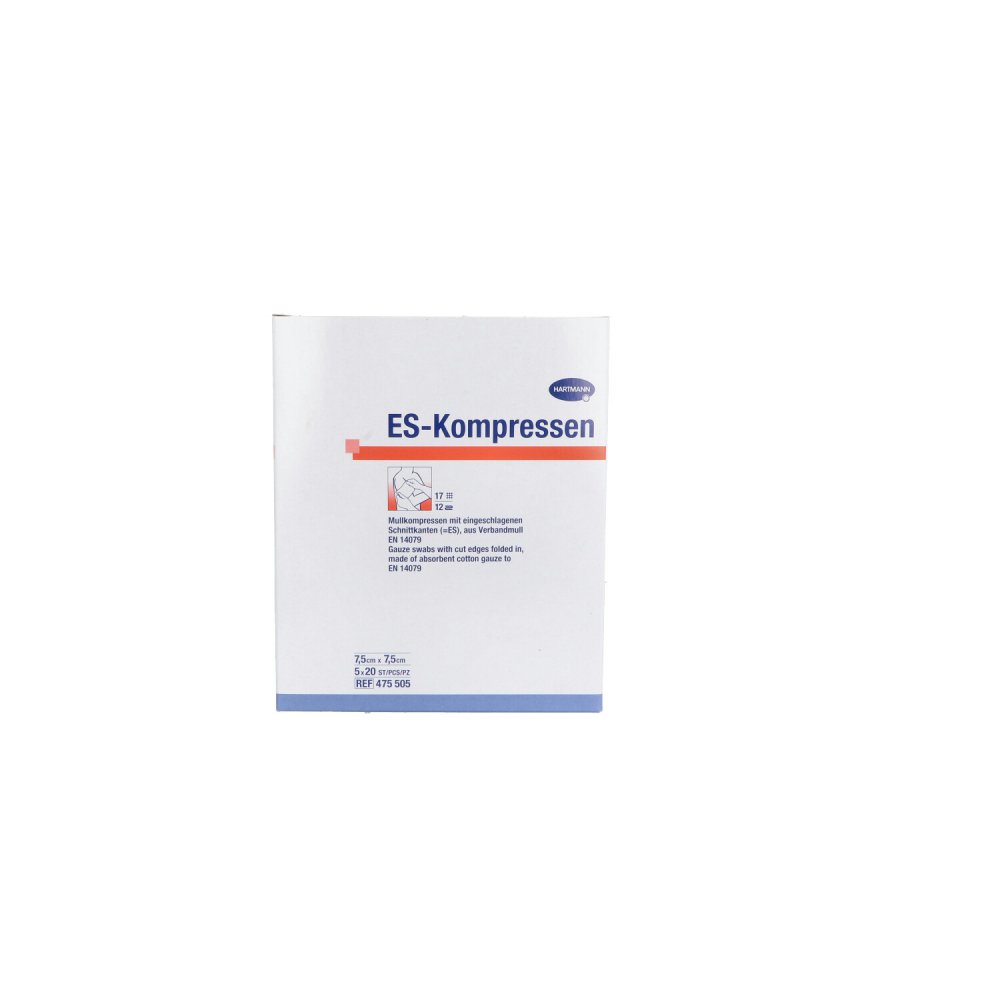 Es-Kompressen Steril 7,5x7,5 Cm 12fach Großpackung (5X20 stk)