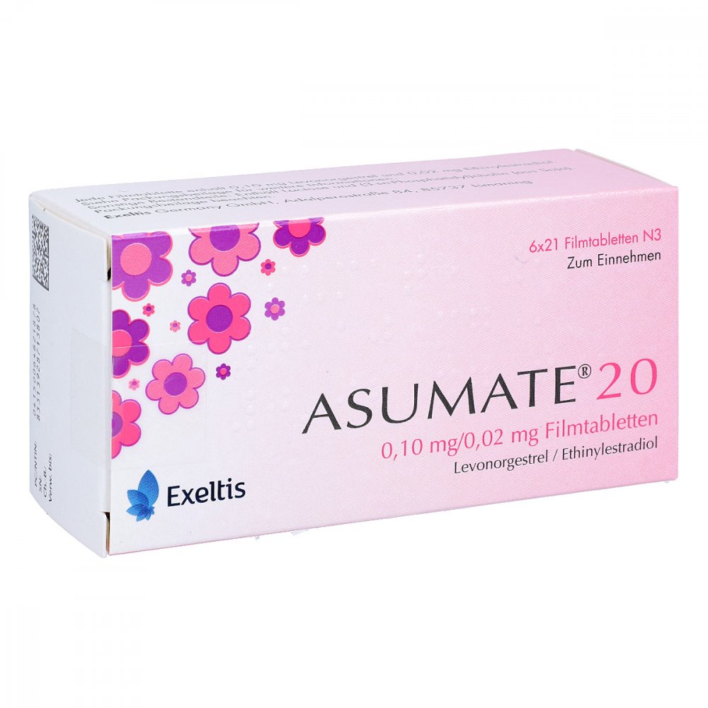 Asumate 20 0,1 Mg/0,02 Mg Filmtabletten (6X21 stk)