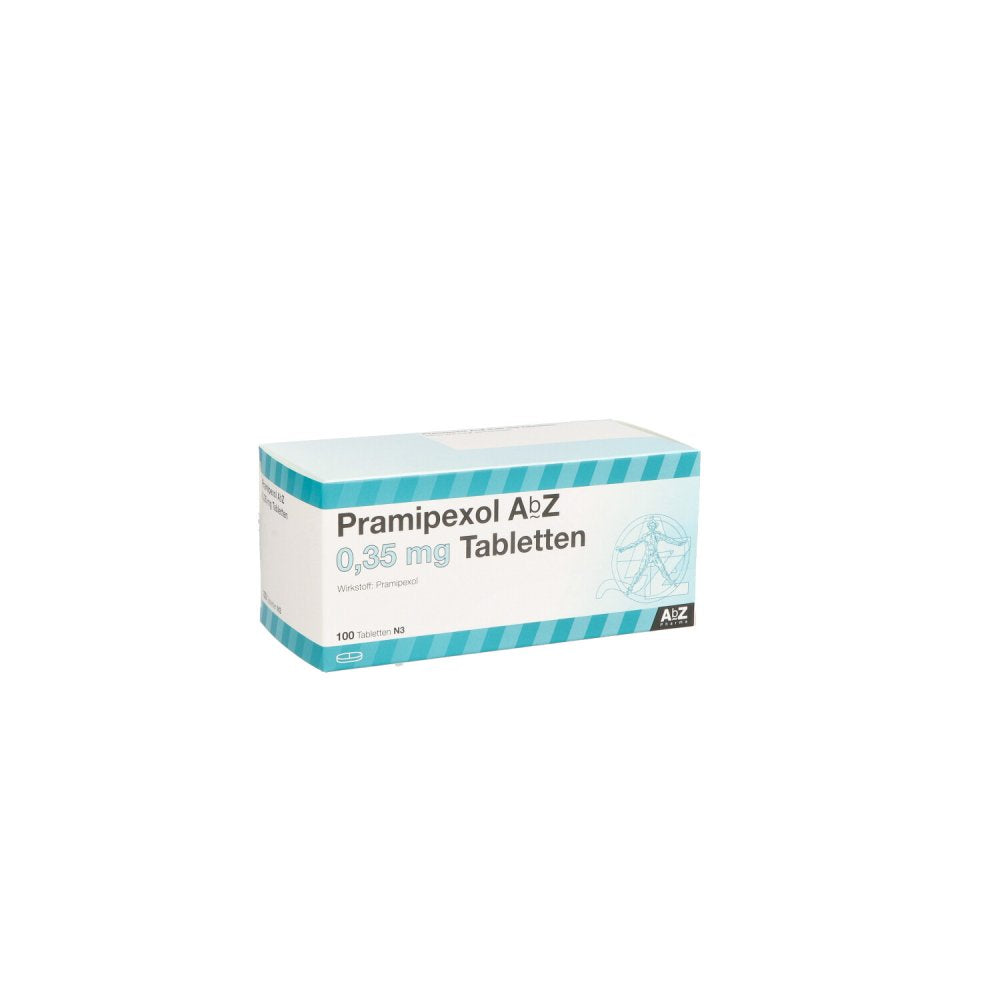 Das Produktfoto zeigt Pramipexol Abz 0,35 Mg Tabletten (100 stk) PZN 06489568